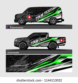 
vehicle graphic kit. abstract lines with camouflage background for van and truck vinyl sticker wrap