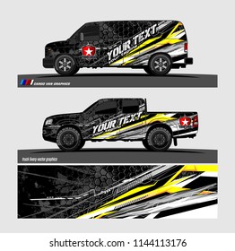 
vehicle graphic kit. abstract lines with camouflage background for van and truck vinyl sticker wrap