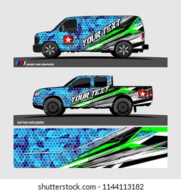 
vehicle graphic kit. abstract lines with camouflage background for van and truck vinyl sticker wrap