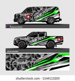 
vehicle graphic kit. abstract lines with camouflage background for van and truck vinyl sticker wrap