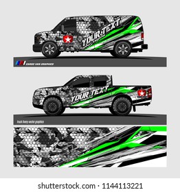 
vehicle graphic kit. abstract lines with camouflage background for van and truck vinyl sticker wrap
