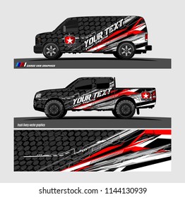 
vehicle graphic kit. abstract lines with camouflage background for van and truck vinyl sticker wrap