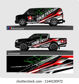 
vehicle graphic kit. abstract lines with camouflage background for van and truck vinyl sticker wrap