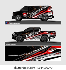 
vehicle graphic kit. abstract lines with camouflage background for van and truck vinyl sticker wrap