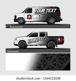 
vehicle graphic kit. abstract lines with camouflage background for van and truck vinyl sticker wrap