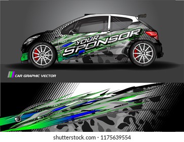 vehicle graphic kit. abstract lines with camouflage background for van and truck vinyl sticker wrap