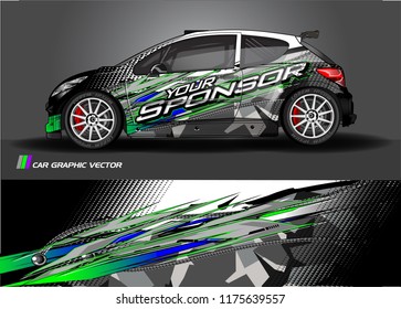 vehicle graphic kit. abstract lines with camouflage background for van and truck vinyl sticker wrap