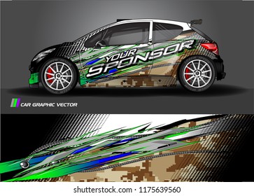 vehicle graphic kit. abstract lines with camouflage background for van and truck vinyl sticker wrap