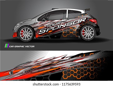 vehicle graphic kit. abstract lines with camouflage background for van and truck vinyl sticker wrap