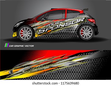 vehicle graphic kit. abstract lines with camouflage background for van and truck vinyl sticker wrap