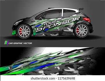 vehicle graphic kit. abstract lines with camouflage background for van and truck vinyl sticker wrap