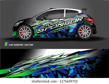 vehicle graphic kit. abstract lines with camouflage background for van and truck vinyl sticker wrap