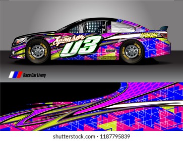 vehicle graphic kit. abstract lines with camouflage background for race car, van and pickup truck vinyl sticker wrap