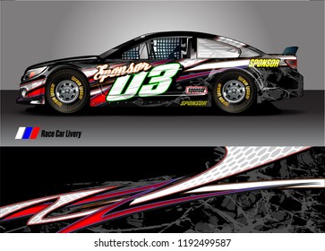 vehicle graphic kit. abstract lines with camouflage background for race car, van and pickup truck vinyl sticker wrap