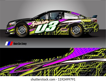 vehicle graphic kit. abstract lines with camouflage background for race car, van and pickup truck vinyl sticker wrap