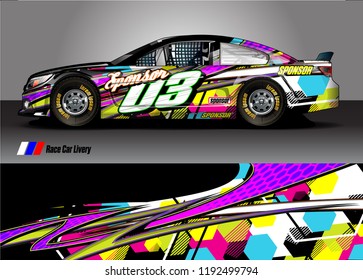 vehicle graphic kit. abstract lines with camouflage background for race car, van and pickup truck vinyl sticker wrap