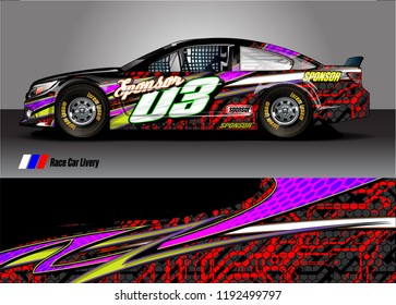 vehicle graphic kit. abstract lines with camouflage background for race car, van and pickup truck vinyl sticker wrap