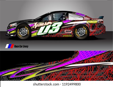 vehicle graphic kit. abstract lines with camouflage background for race car, van and pickup truck vinyl sticker wrap