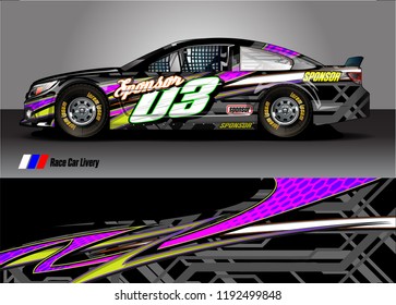 vehicle graphic kit. abstract lines with camouflage background for race car, van and pickup truck vinyl sticker wrap