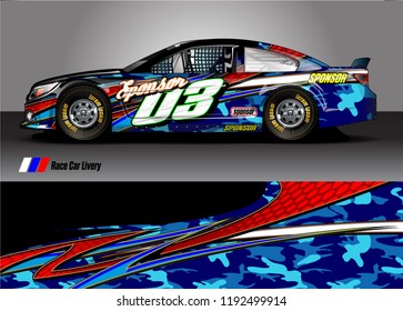 vehicle graphic kit. abstract lines with camouflage background for race car, van and pickup truck vinyl sticker wrap