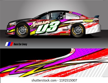 vehicle graphic kit. abstract lines with camouflage background for race car, van and pickup truck vinyl sticker wrap