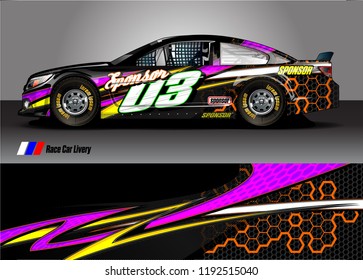vehicle graphic kit. abstract lines with camouflage background for race car, van and pickup truck vinyl sticker wrap