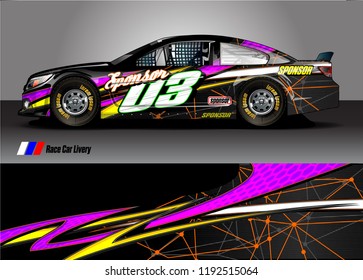vehicle graphic kit. abstract lines with camouflage background for race car, van and pickup truck vinyl sticker wrap