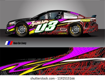 vehicle graphic kit. abstract lines with camouflage background for race car, van and pickup truck vinyl sticker wrap