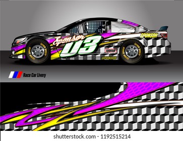 vehicle graphic kit. abstract lines with camouflage background for race car, van and pickup truck vinyl sticker wrap