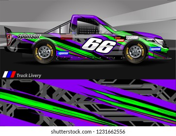 vehicle graphic kit. abstract lines with camouflage background for race car, van and pickup truck vinyl sticker wrap