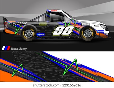 vehicle graphic kit. abstract lines with camouflage background for race car, van and pickup truck vinyl sticker wrap