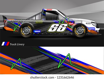 vehicle graphic kit. abstract lines with camouflage background for race car, van and pickup truck vinyl sticker wrap