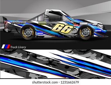 vehicle graphic kit. abstract lines with camouflage background for race car, van and pickup truck vinyl sticker wrap