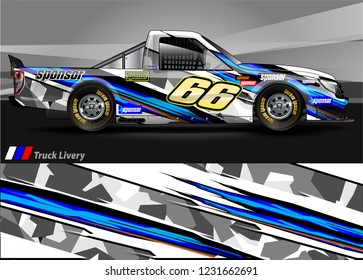 vehicle graphic kit. abstract lines with camouflage background for race car, van and pickup truck vinyl sticker wrap