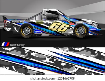 vehicle graphic kit. abstract lines with camouflage background for race car, van and pickup truck vinyl sticker wrap