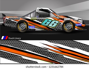 vehicle graphic kit. abstract lines with camouflage background for race car, van and pickup truck vinyl sticker wrap