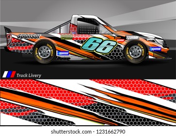 vehicle graphic kit. abstract lines with camouflage background for race car, van and pickup truck vinyl sticker wrap