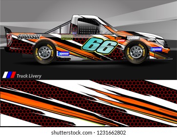 vehicle graphic kit. abstract lines with camouflage background for race car, van and pickup truck vinyl sticker wrap