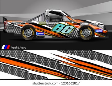 vehicle graphic kit. abstract lines with camouflage background for race car, van and pickup truck vinyl sticker wrap