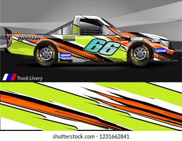 vehicle graphic kit. abstract lines with camouflage background for race car, van and pickup truck vinyl sticker wrap