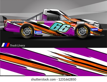 vehicle graphic kit. abstract lines with camouflage background for race car, van and pickup truck vinyl sticker wrap