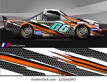 vehicle graphic kit. abstract lines with camouflage background for race car, van and pickup truck vinyl sticker wrap