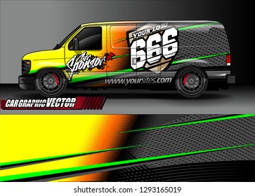 vehicle graphic kit. abstract lines with camouflage background for race car, van and pickup truck vinyl sticker wrap