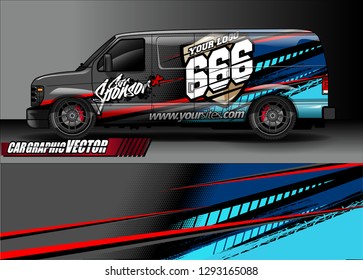 vehicle graphic kit. abstract lines with camouflage background for race car, van and pickup truck vinyl sticker wrap