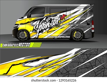 vehicle graphic kit. abstract lines with camouflage background for race car, van and pickup truck vinyl sticker wrap