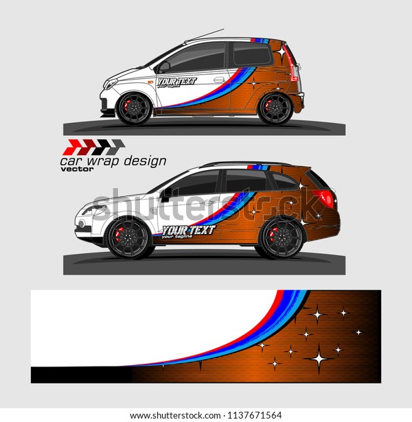 vehicle graphic kit. abstract lines\
with camouflage background for car vinyl sticker\
wrap