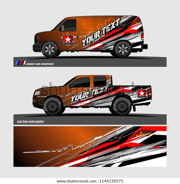 \
vehicle graphic kit. abstract\
lines with camouflage background for van and truck vinyl sticker\
wrap