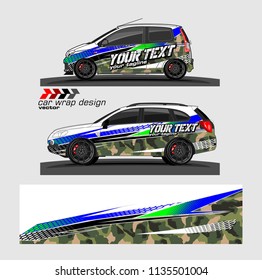 vehicle graphic kit design vector. abstract lines with camouflage background for car vinyl sticker wrap
