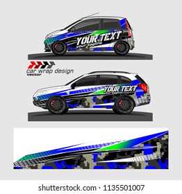 vehicle graphic kit design vector. abstract lines with camouflage background for car vinyl sticker wrap
