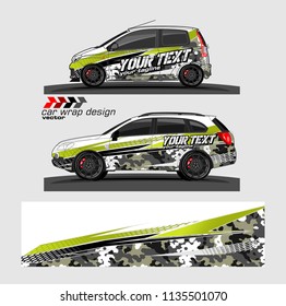 vehicle graphic kit design vector. abstract lines with camouflage background for car vinyl sticker wrap